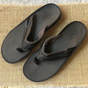 NWOT - Clarks Leather Flip-Flops